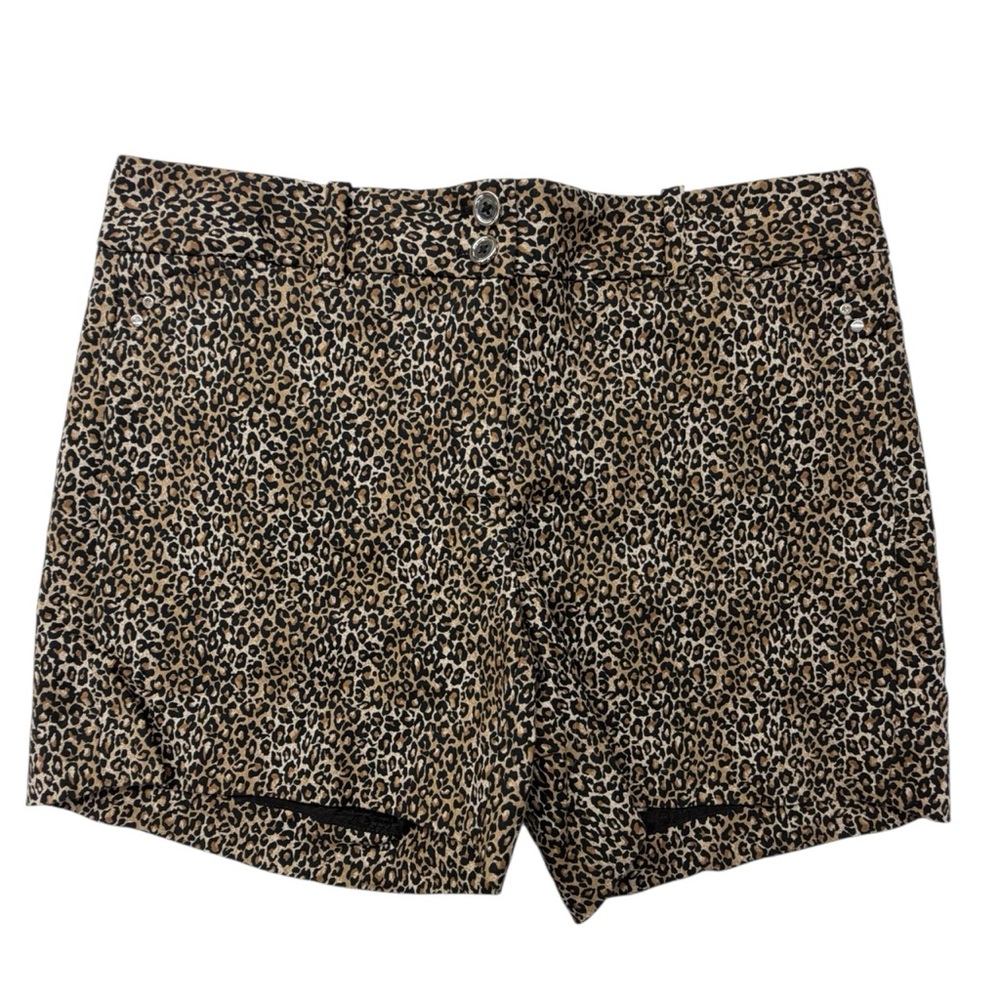 White House Black Market Leopard Print Tan and Black Women's Shorts animal 6